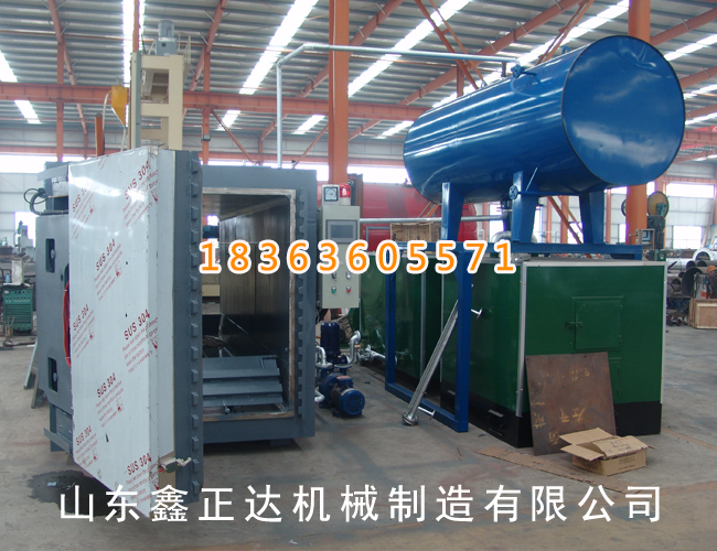 Square mushroom sterilizer with coal and wood boiler